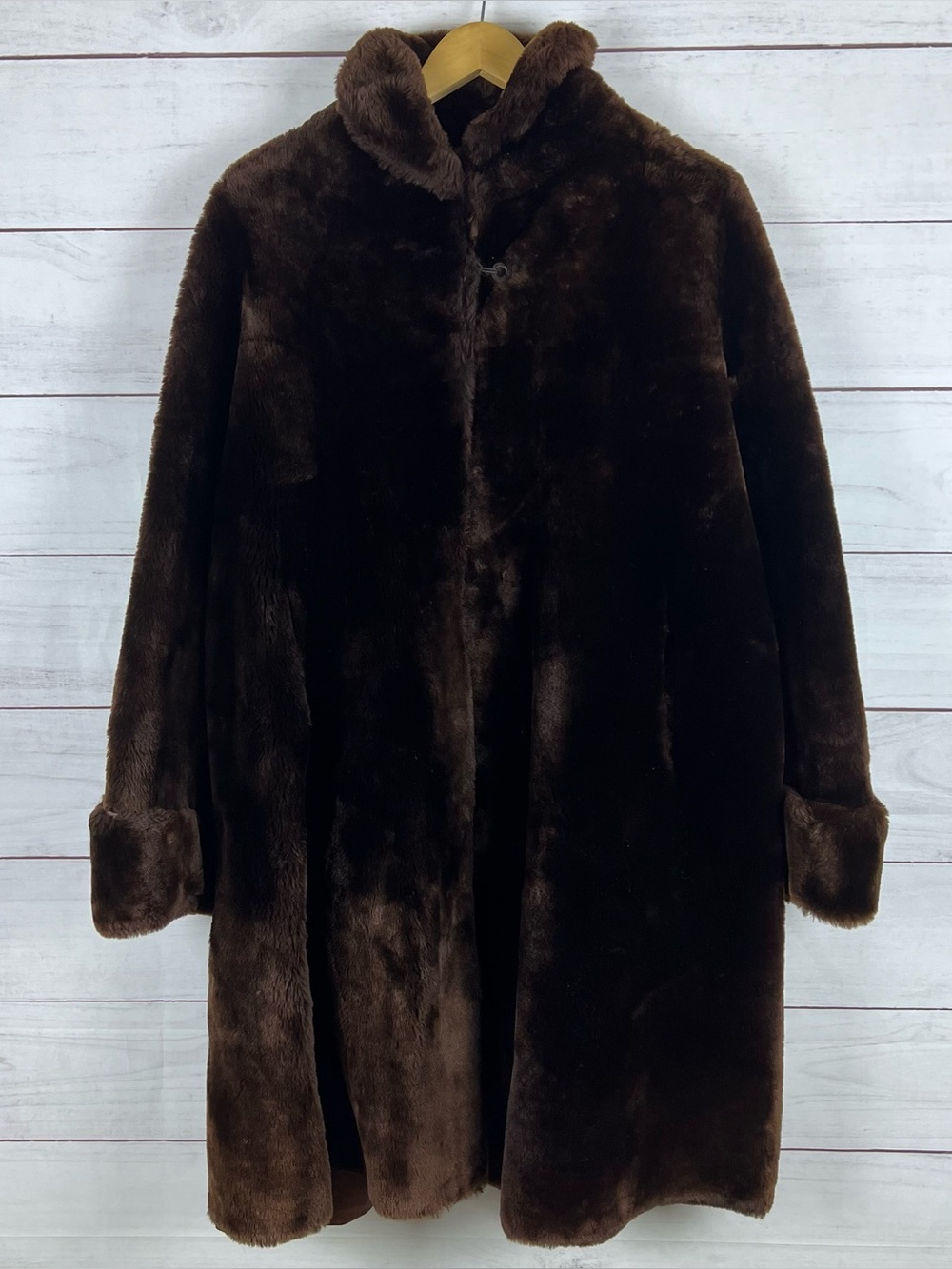 Vintage Canadian Fur Corporation Brown Mink Coat Women’s L/XL Has FLAWS